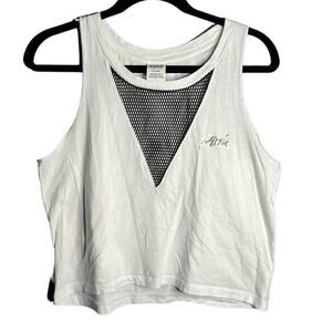 Victoria’s Secret PINK White Sleeveless Cropped Top With Sequined Logo Size M